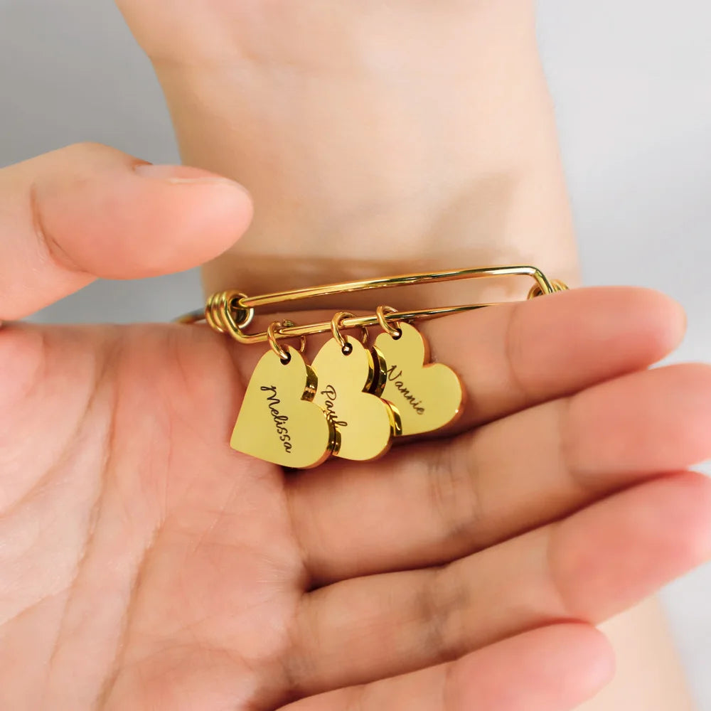 Gepersonaliseerde armband met naam en hart