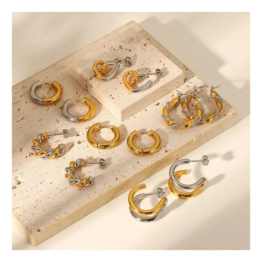 Oorbellen met gedraaid touwmotief – 18-karaats verguld