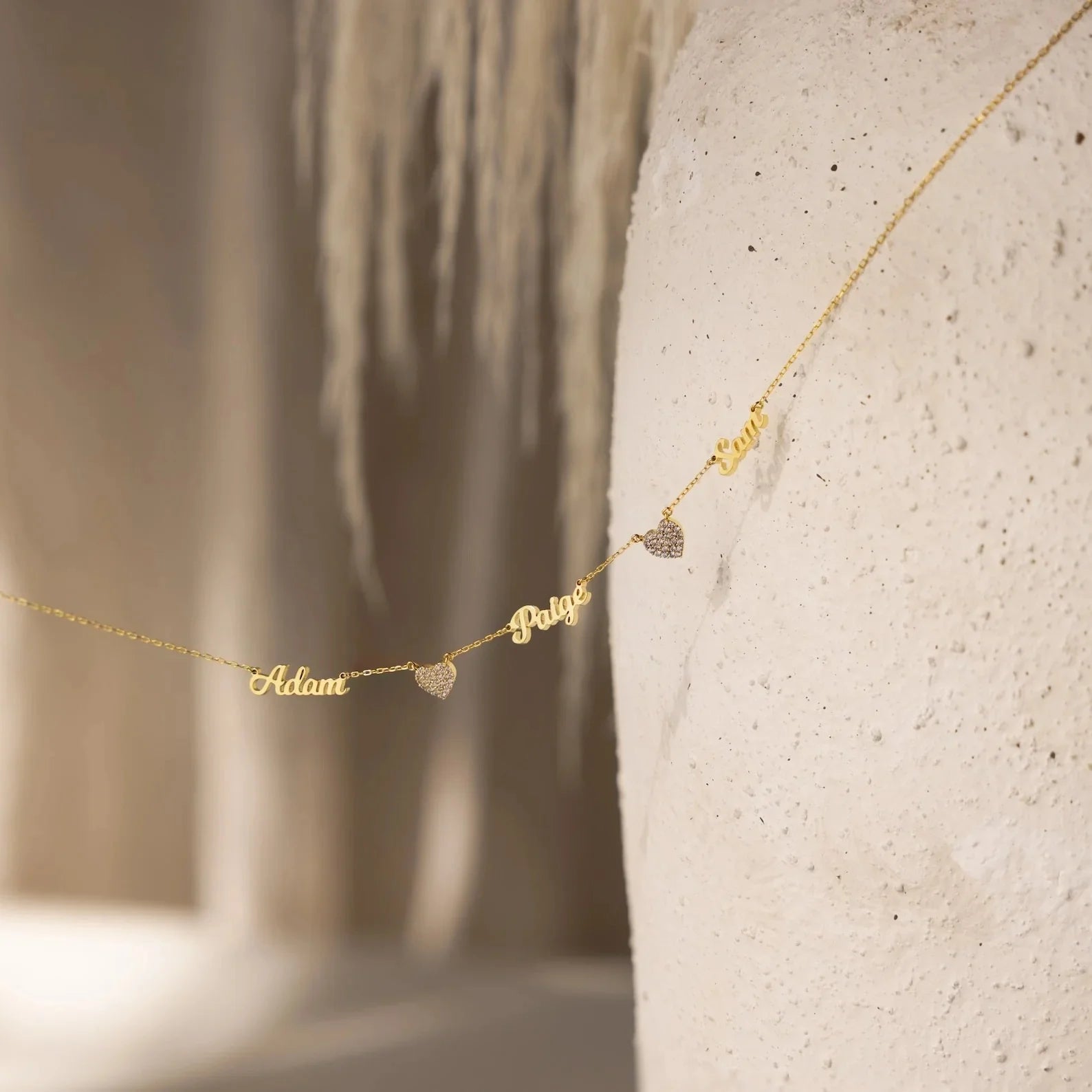 Gepersonaliseerde hartvormige naamketting