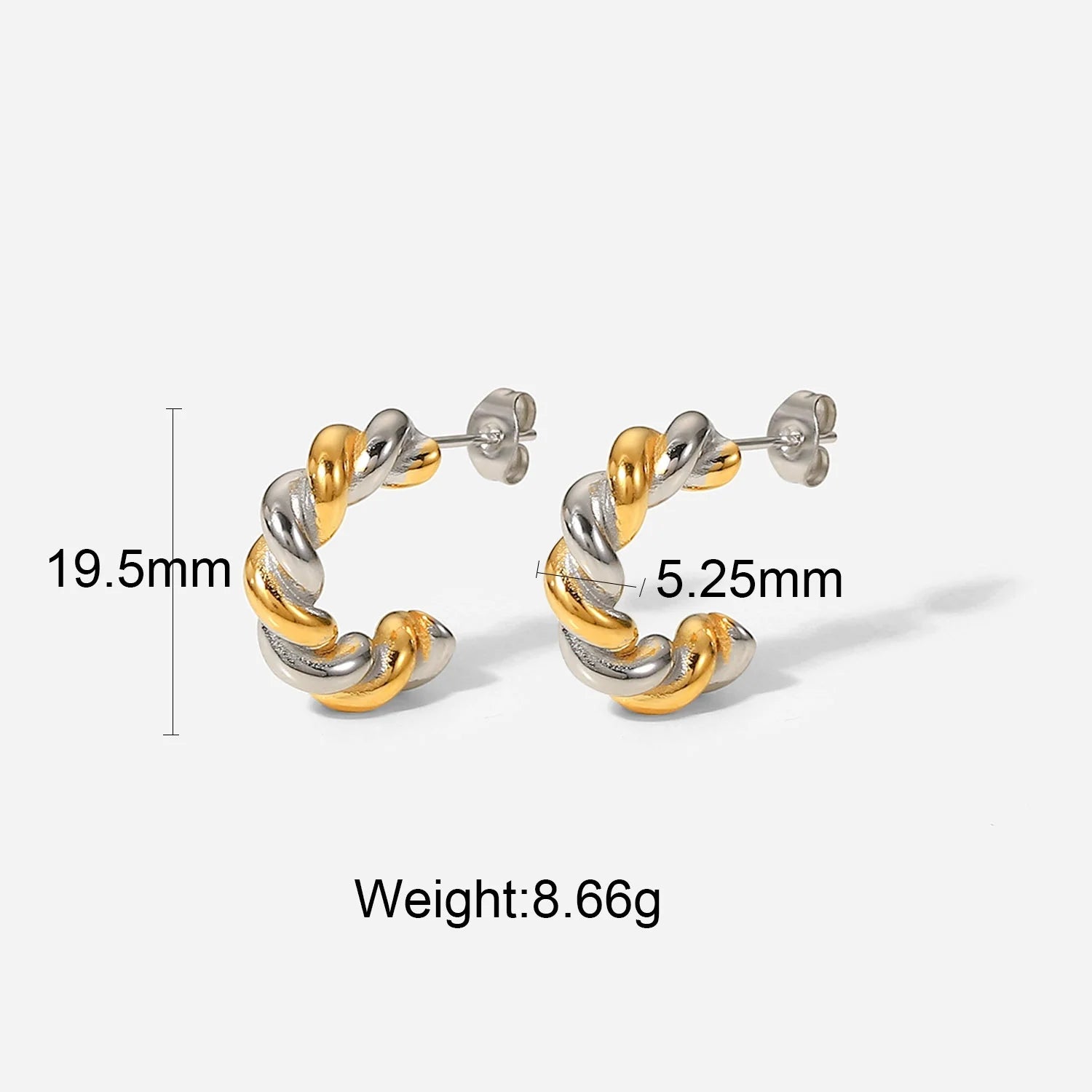 Twist Rope Hoop Earrings – 18K Gold Plated