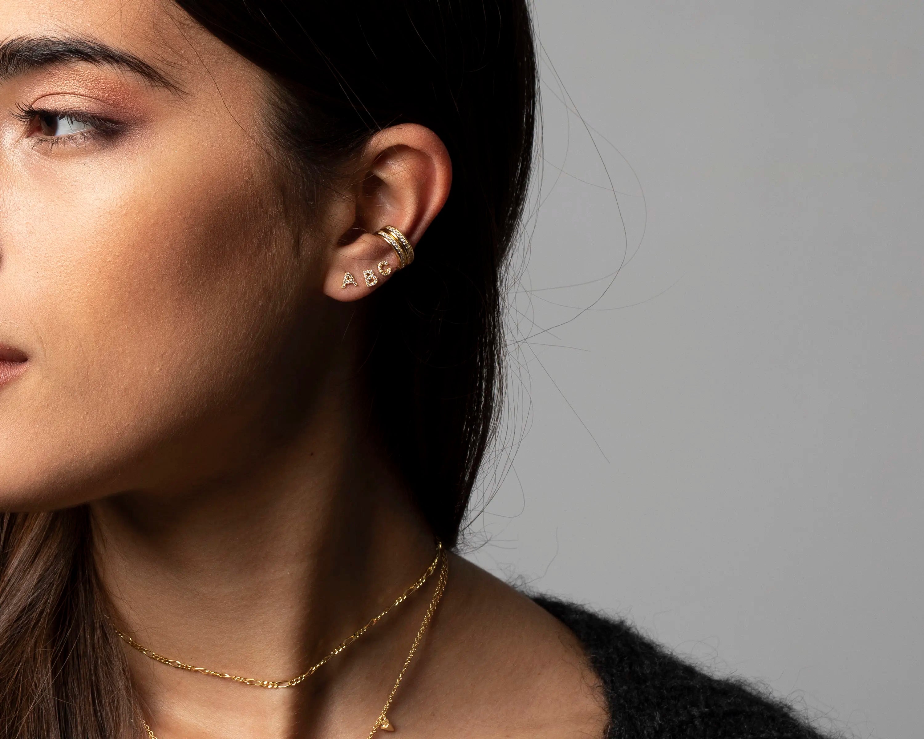 Gepersonaliseerde AZ Zircon Alfabet Oorstekers