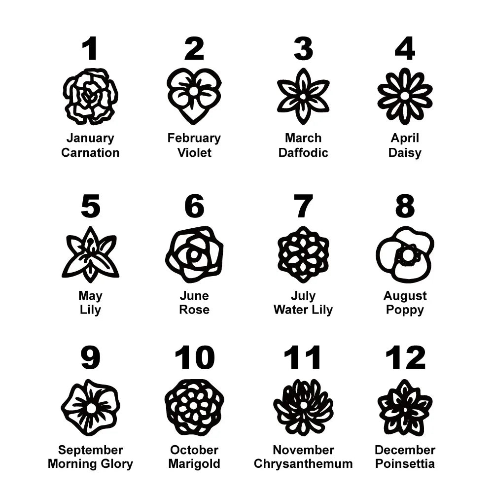 Gepersonaliseerde bloemenarmband met de bloem van je geboortemaand.