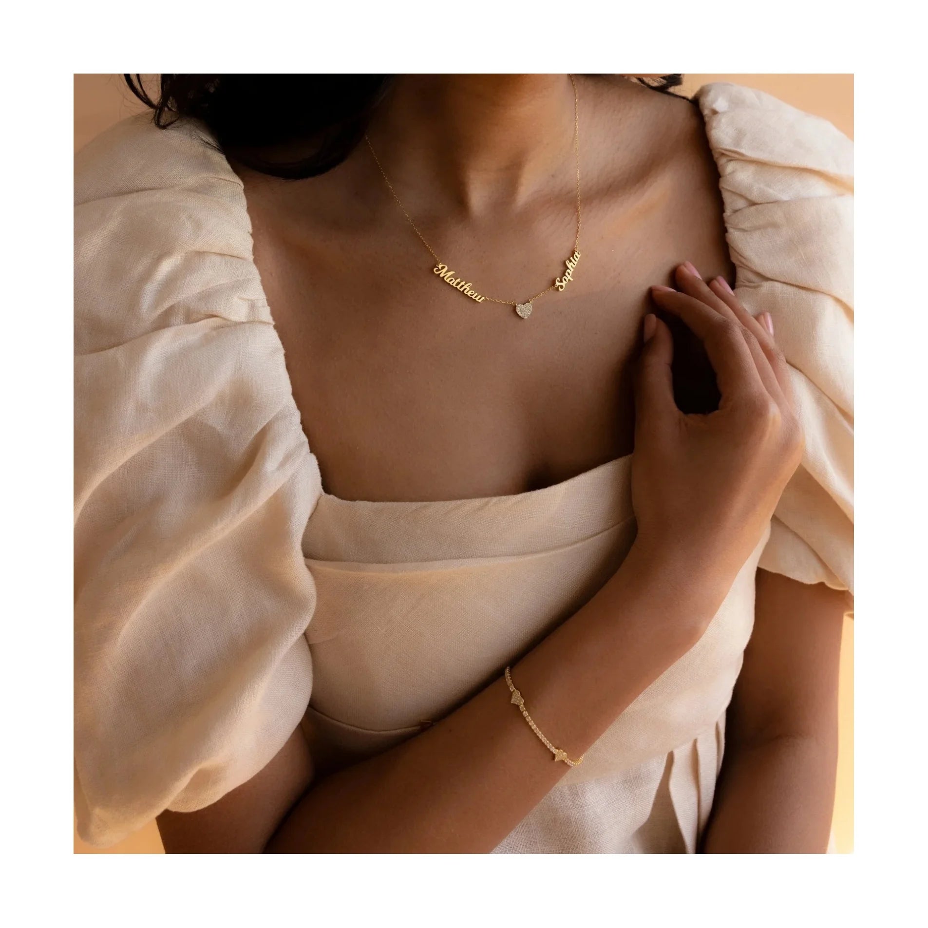 Gepersonaliseerde hartvormige naamketting