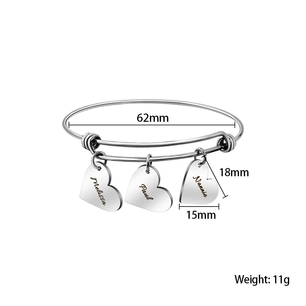 Gepersonaliseerde armband met naam en hart