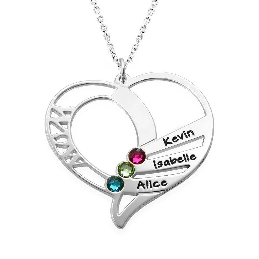 Engraved Family Name Heart