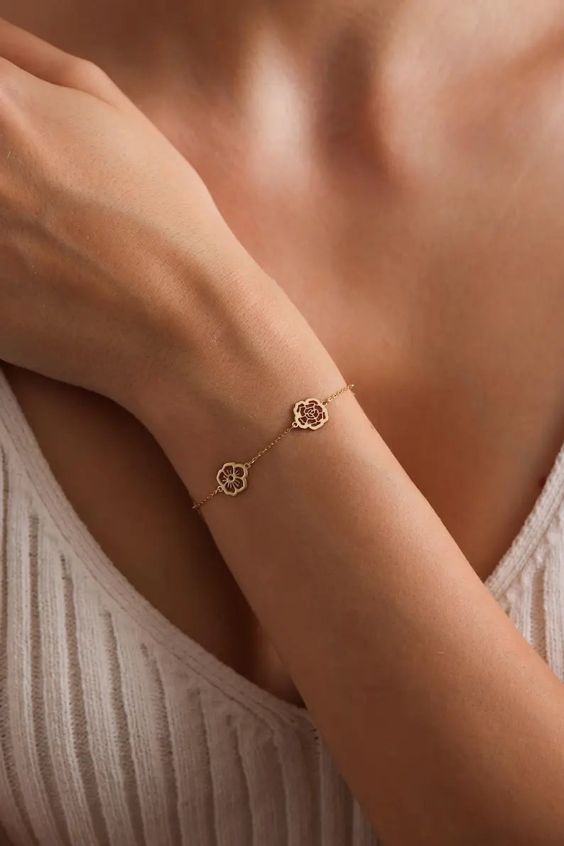 Gepersonaliseerde geboortebloemarmband