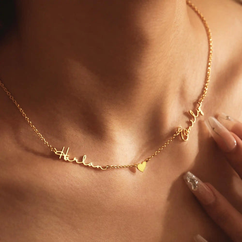Custom Two-Name Heart Pendant Necklace